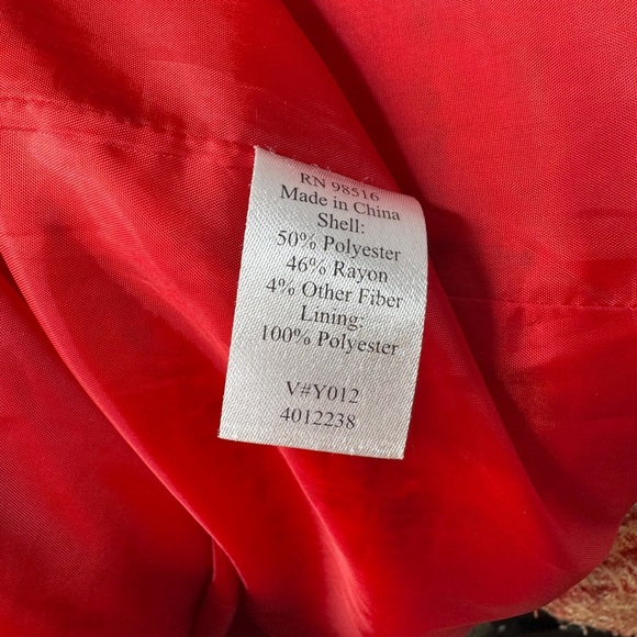 COLDWATER CREEK Red/Orange/Tan Tweed Two Button Closure Blazer Size 20/22 - Picture 4 of 7